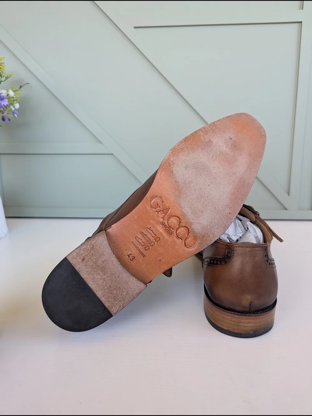 Men's Brown Leather Single Monk Strap Dress Shoes